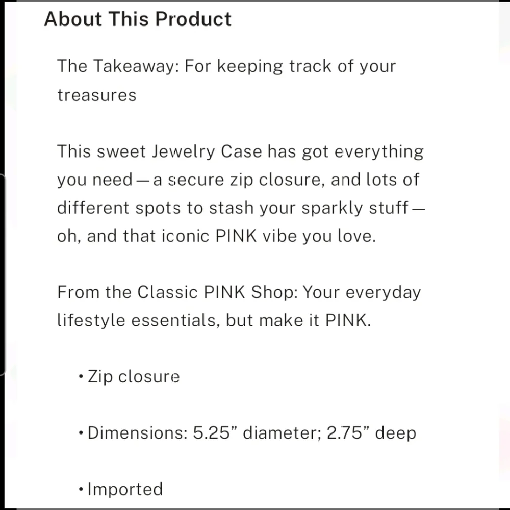 NWT VS Pink Mini Jewelry Box - Picture 8 of 10